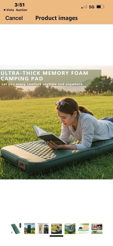 4" Extra-Thick Self Inflating Sleeping Pad for Camping with Electric Pump, Ul...
