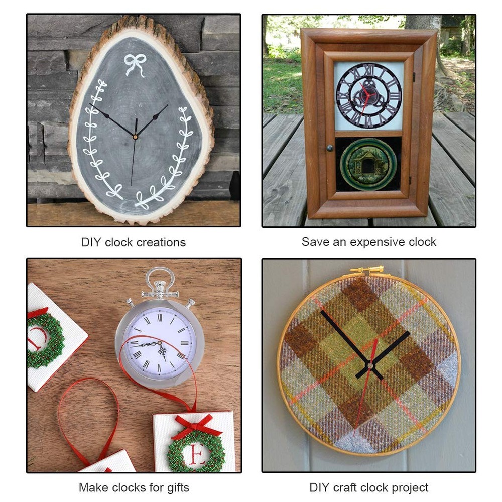 Silent Quartz Clock Movement Kit with Clock Hands for DIY Repair - 2 Pack