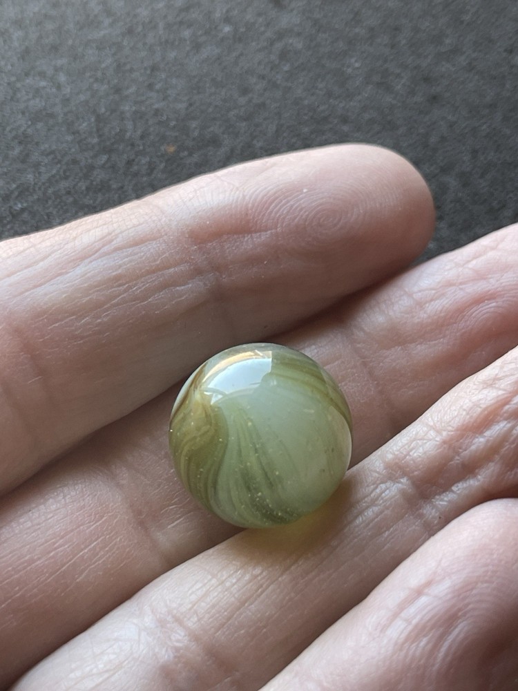 Vintage Akro Agate Moss Agate Marble - 3/4"..TM1423