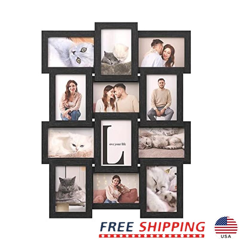 Collage Picture Frames Set 12 Multi Photo Display Wall Mount Easy Assembly New