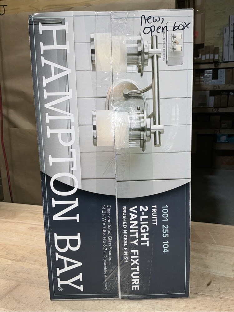 Hampton Bay Truitt 2-Light Brushed Nickel Vanity Light