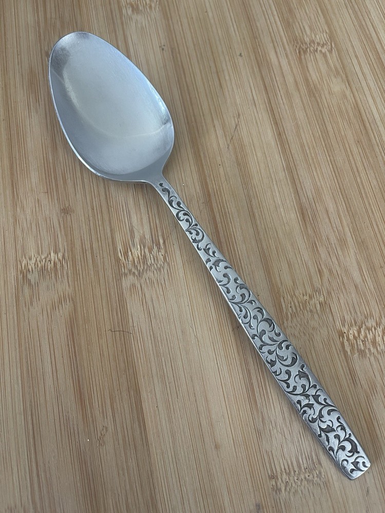 CORSICAN Japan Scroll Black Serving Table Spoon 8.5"