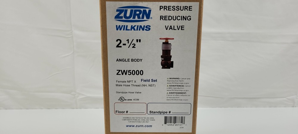 Zurn ZW5000 2-1/2" Pressure Tru Field Adjustable Pressure Reducing Hose Valve