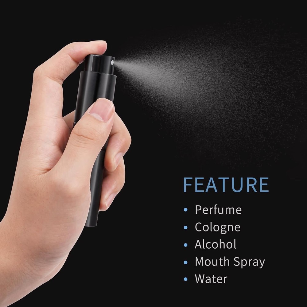 2 or 3Pcs 8ml Cologne Travel Bottle, Perfume Atomizer, Refillable black