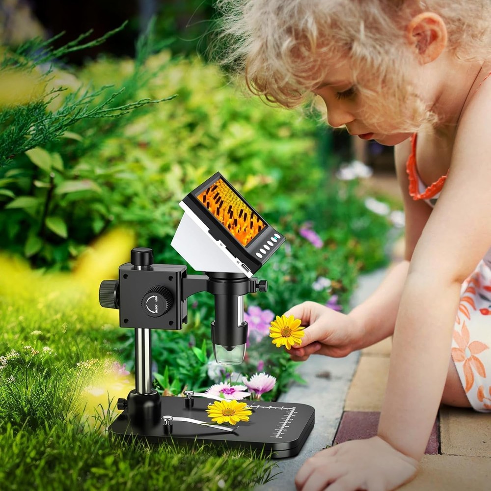 4.3'' IPS Coin Microscope, 1000X Magnification Digital Microscope for Adults，...