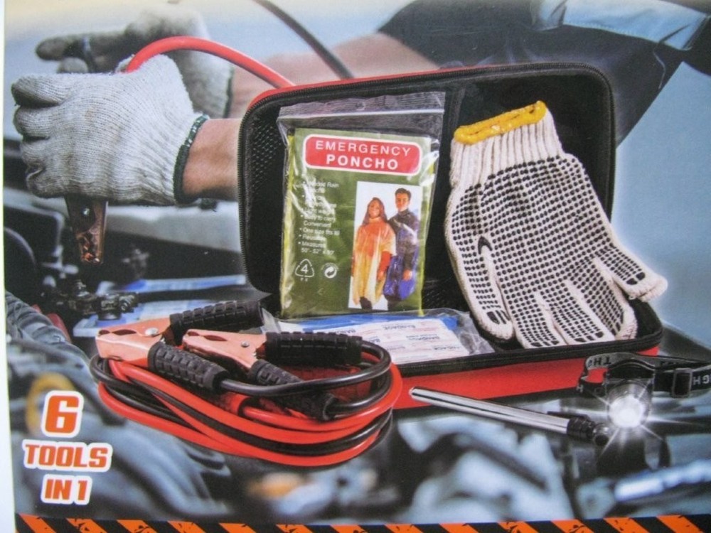 Dirty Dog Emergency Auto Breakdown Kit 6 Tools BLACK NWT