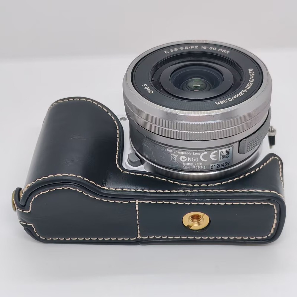 Leather Protect Half Case Grip strap for Sony Alpha A5000 A5100 Camera