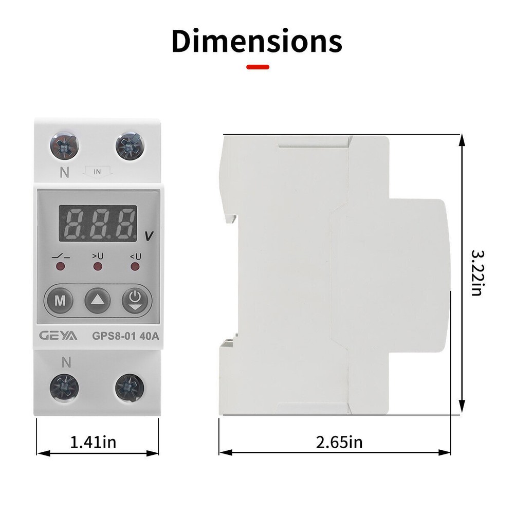 GEYA 02U 63A 110V Over Current Protector Over&Under voltage Protective Device