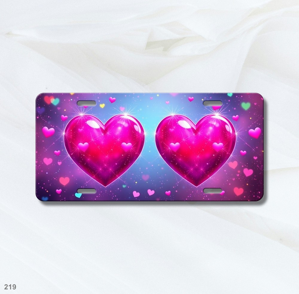 High Quality Hearts License Plate Personalized Auto Tag Unique Gift