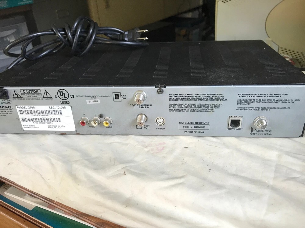 DISH NETWORK Model 2700 Satellite Receiver, No Remote Or Card, As Is