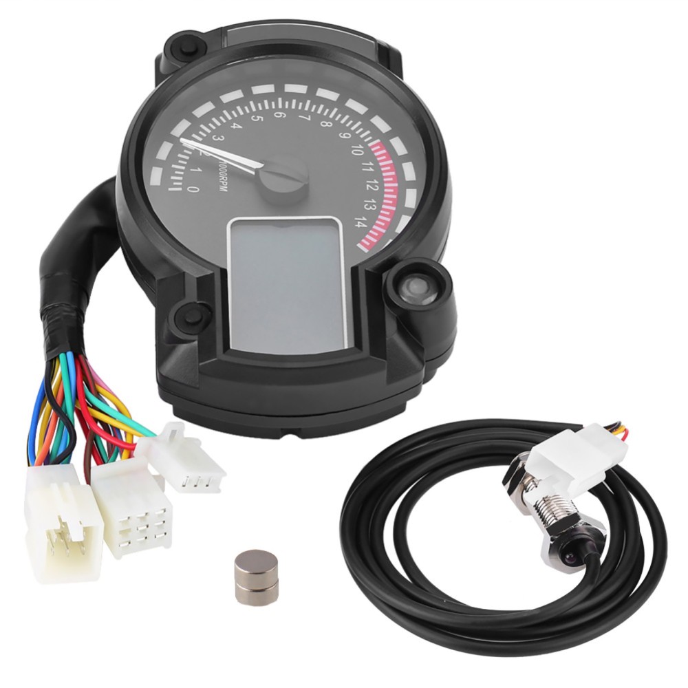 12V Waterproof Motorcycle Speedometer Speed Odometer Tachometer Speed Sensor A