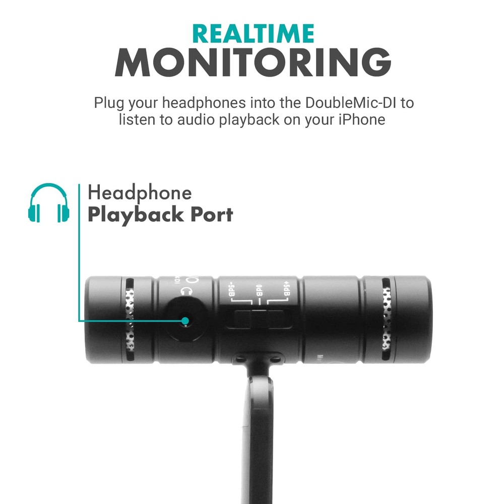DoubleMic-DI Dual Capsule Microphone for iPhone- -Sided Cardioid Condenser Mi...
