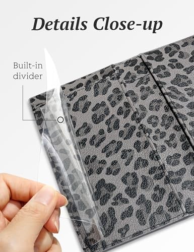 Checkbook for Personal Checkbook, Checkbook Holder with Pen Grey Leopard