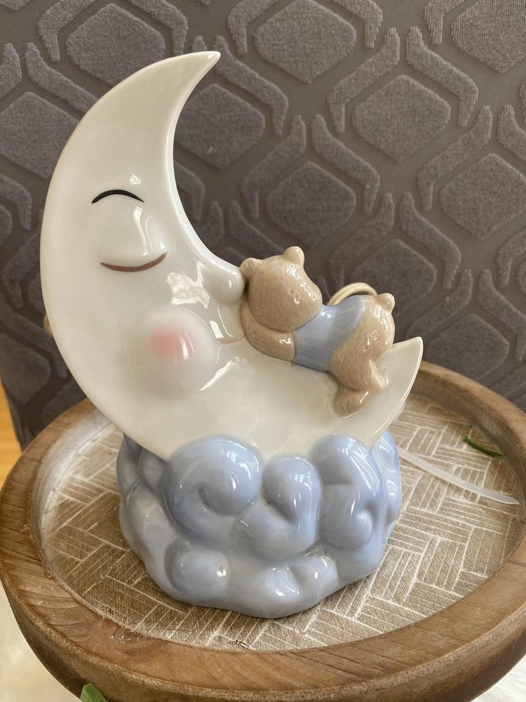 Ceramic Moon and Bear Night Light