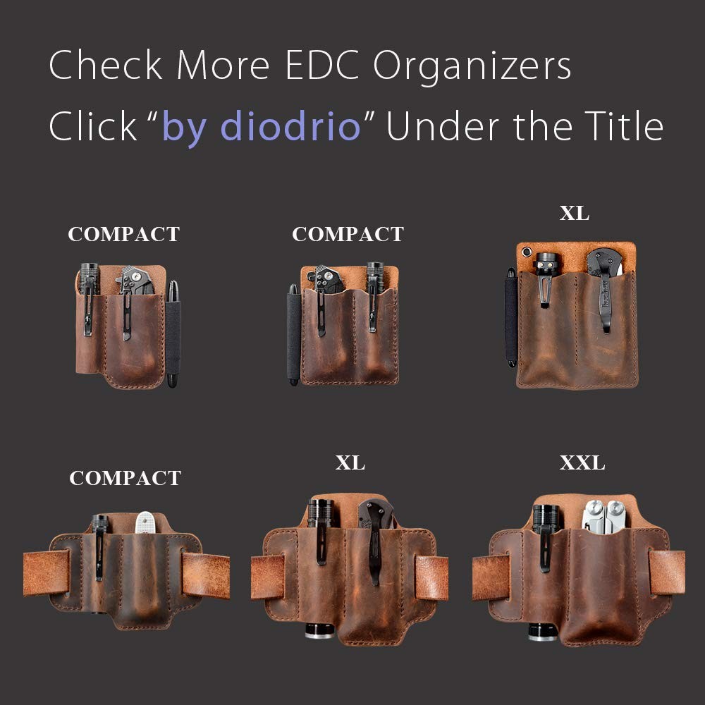 EDC Leather Pocket Organizer, Slip, Knife Small, Chestnut