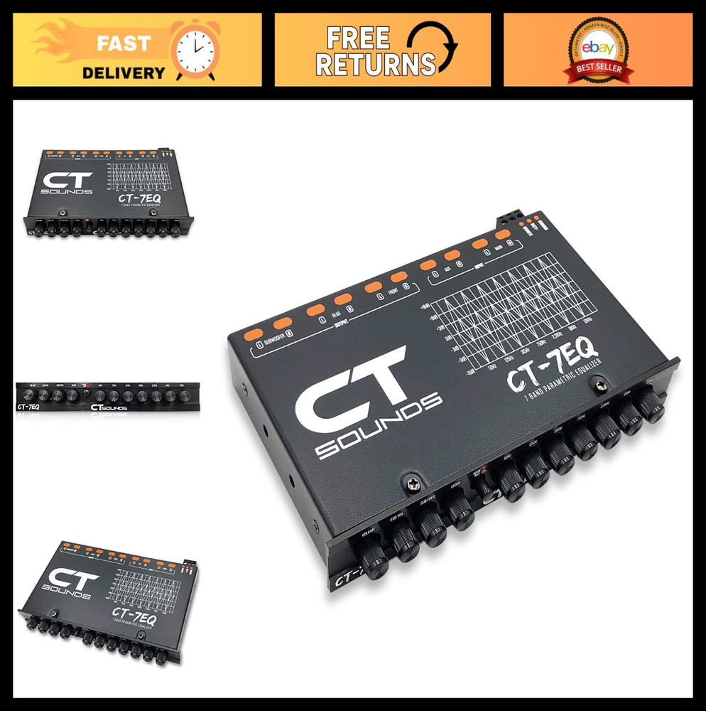 7 Band 1/2 Din Car Audio Equalizer - Parametric Sound Control, Enhance Audio Qua