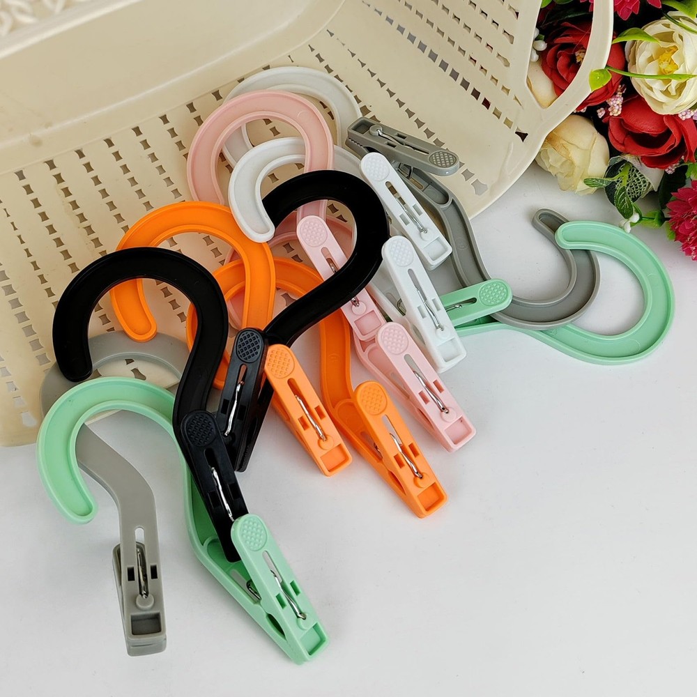 Laundry Hooks Boot Hangers Plastic Clothes Pins 2.7*5.1, Multicolor 24pcs