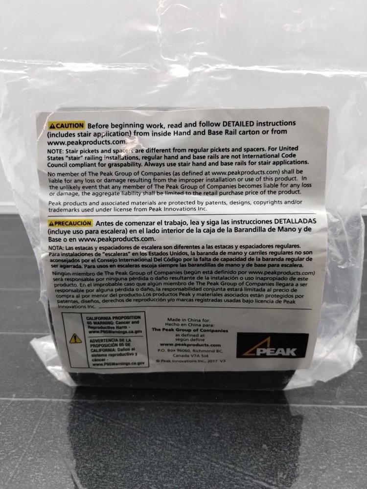 Black Aluminum Deck Railing Wall Mount Bracket Kit | Peak In