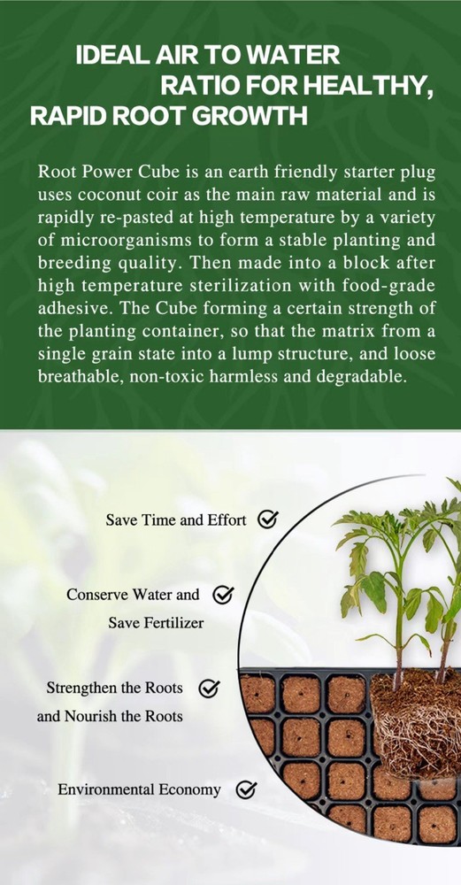 Rootpower Coco Coir Cubes for Hydroponics, Seeding, Cloning, Rosemary, Basil