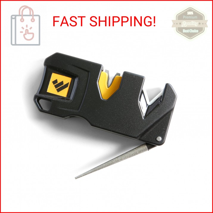 Work Sharp Compact Pivot Plus Knife Sharpener, Compact Pocket Knife and Fish Hoo