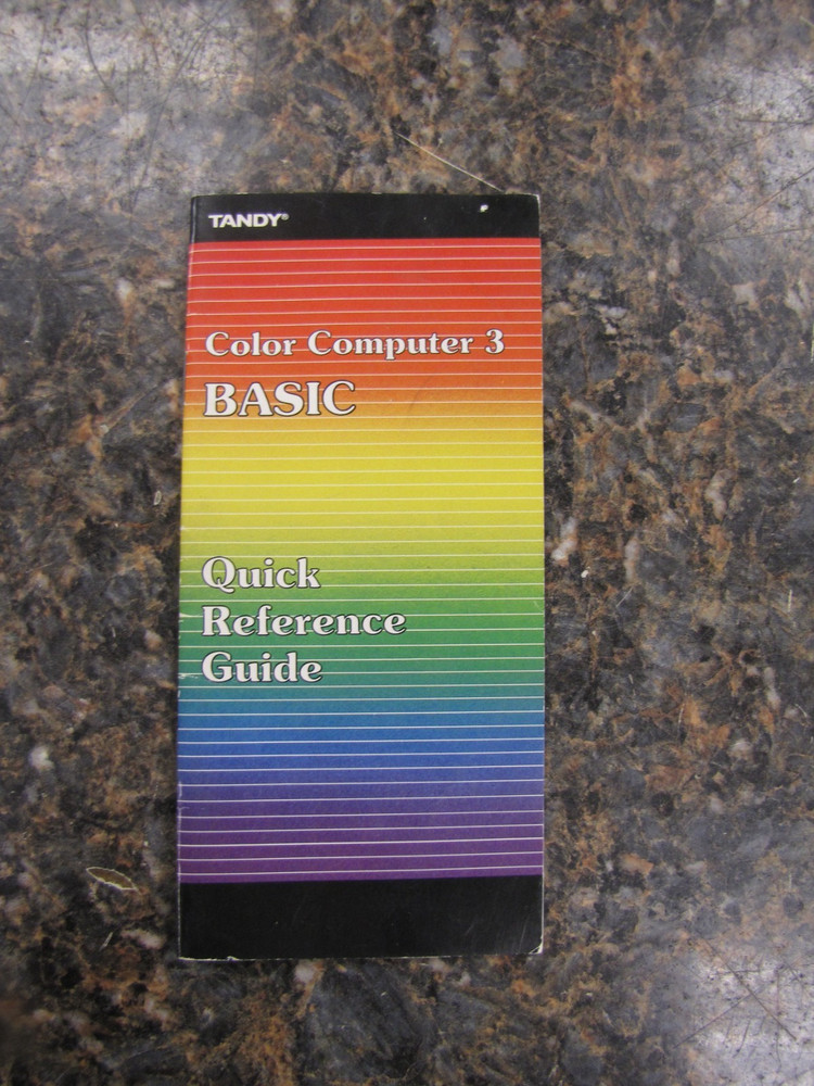 Vintage Tandy Color Computer 3 Basic Quick Reference Guide
