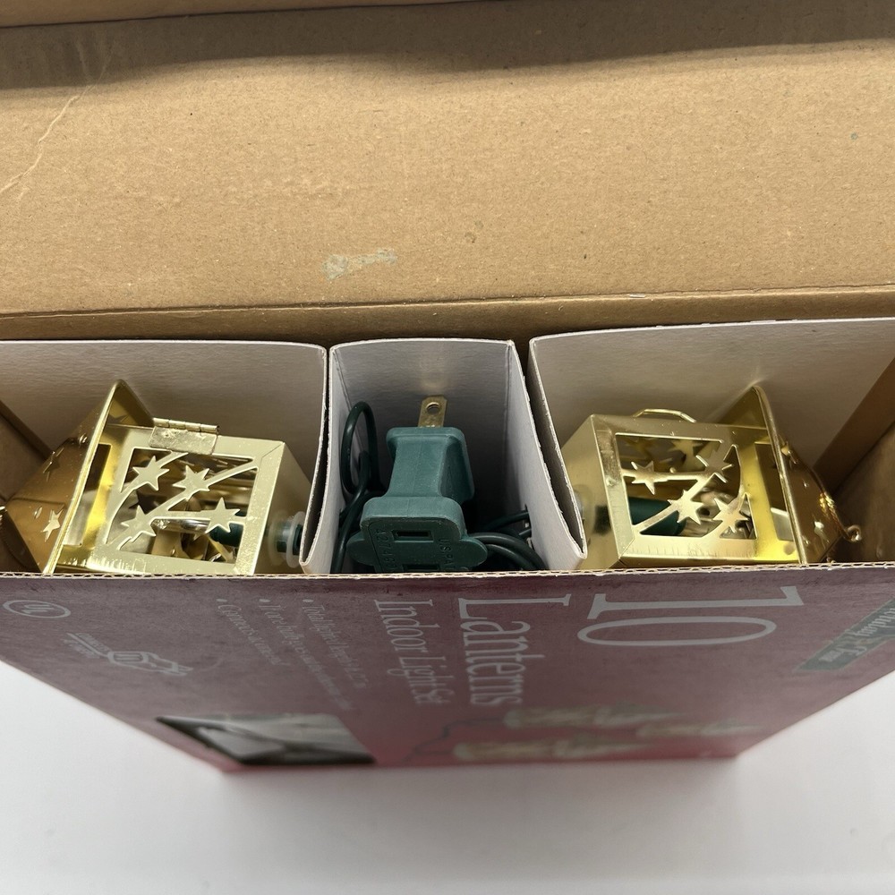 Vintage Christmas Lantern String Light Set Holiday Time New In Box 1990s