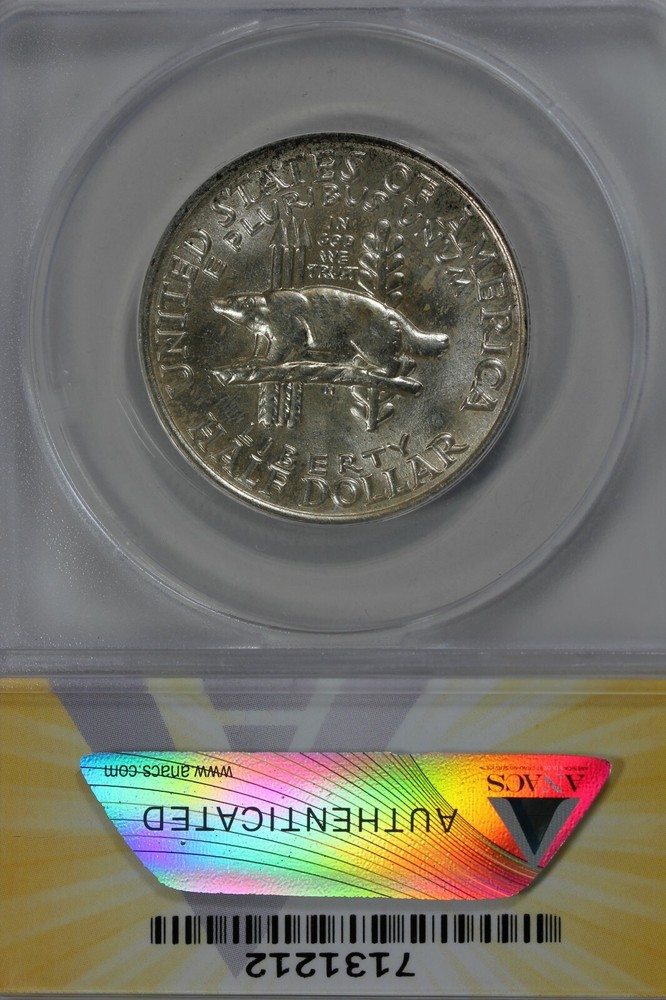 1936   .50   ANACS   MS 65   WISCONSIN    Classic Silver Commemorative