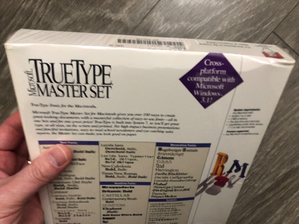 Microsoft True Type Master Set for Macintosh Promo Sample New/Rare