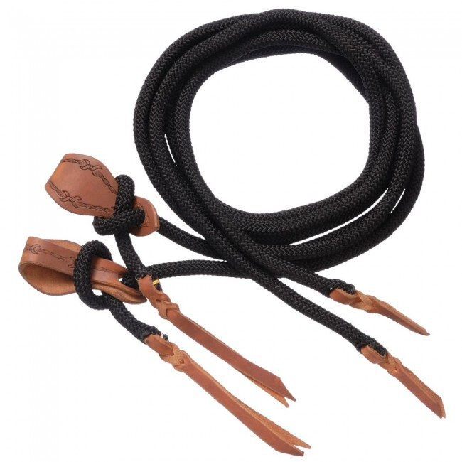 Tough1 Cord Split Reins with Slobber Straps