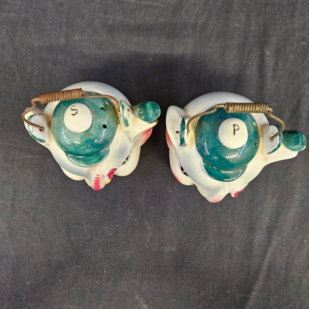Vintage Elephant Anthropomorphic Salt & Pepper Shakers Missing Plugs