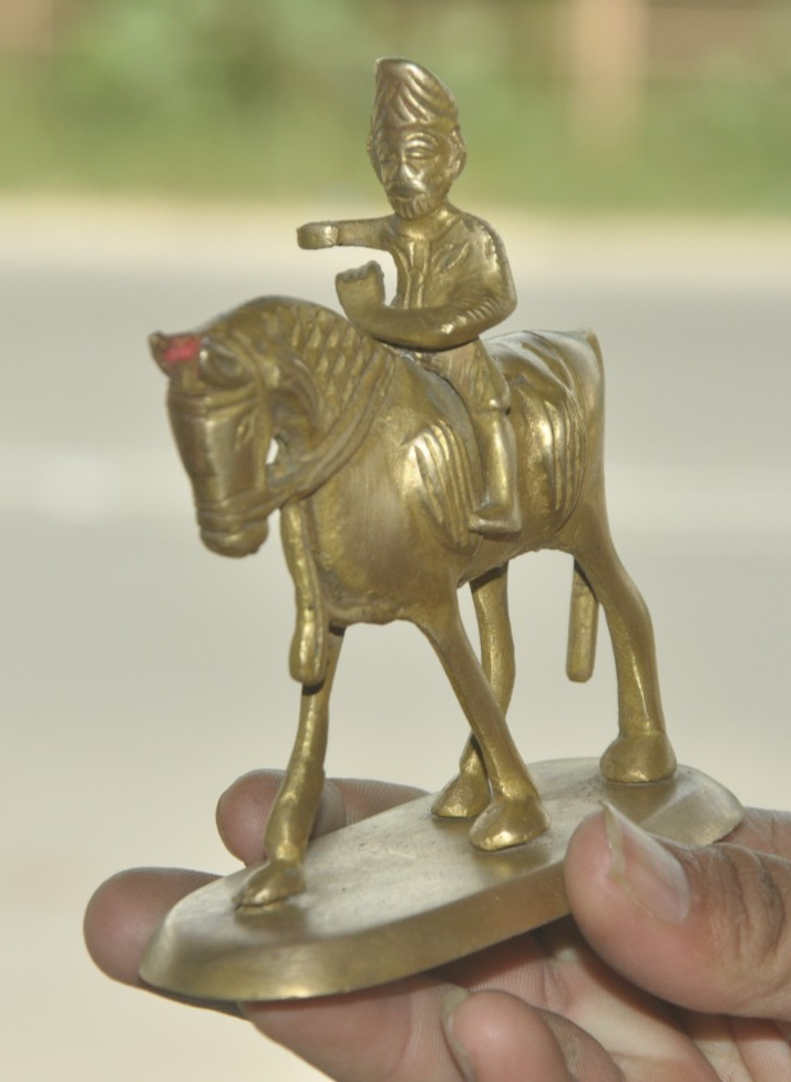 Vintage Brass Handcrafted Solid Decorative Horse Rider Figurine