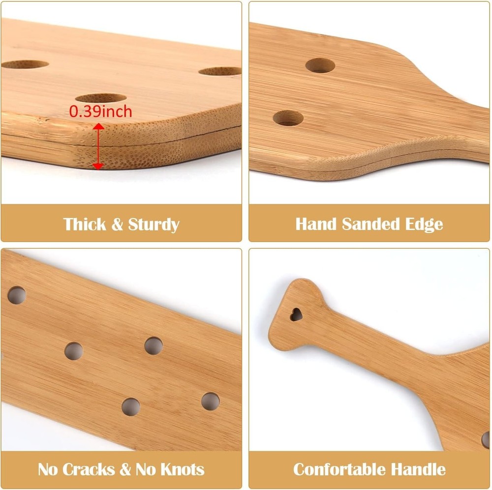 Hand-Sanded Bamboo Paddle 14x2.76 Inch - Durable, Comfortable & Unique Gift