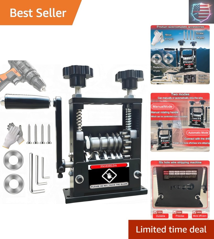 Manual Wire Stripper Machine,Drill Powered Hand Crank Wire Stripper Tool With...