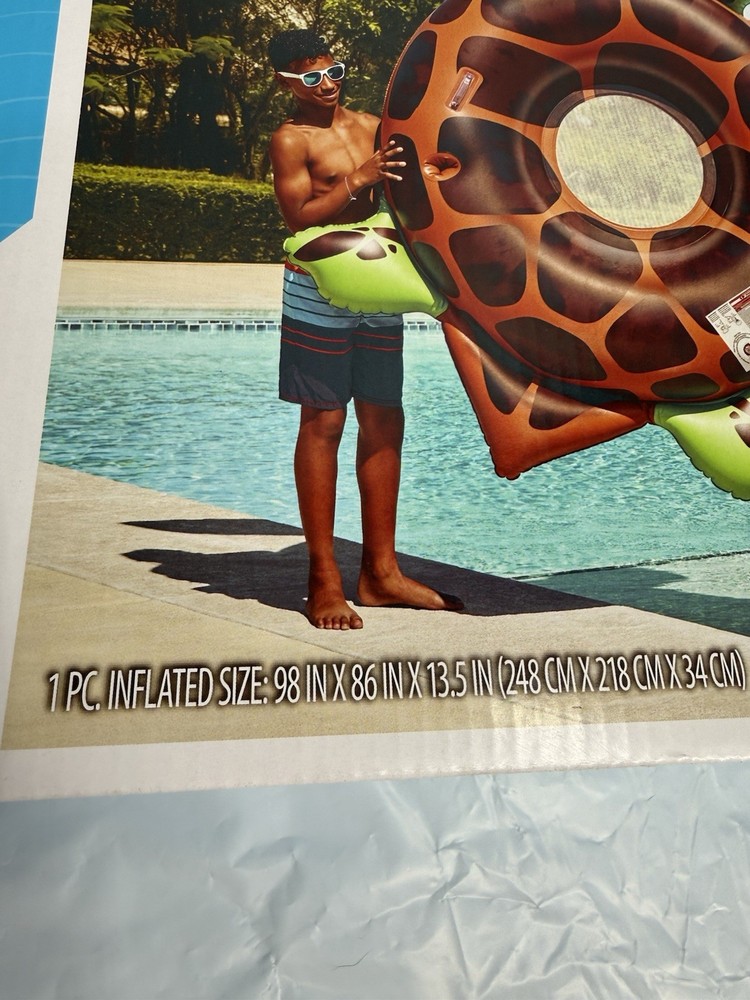 Member's Mark Oversized Turtle Pool Float, Mesh Seating, 56" Diameter NIB