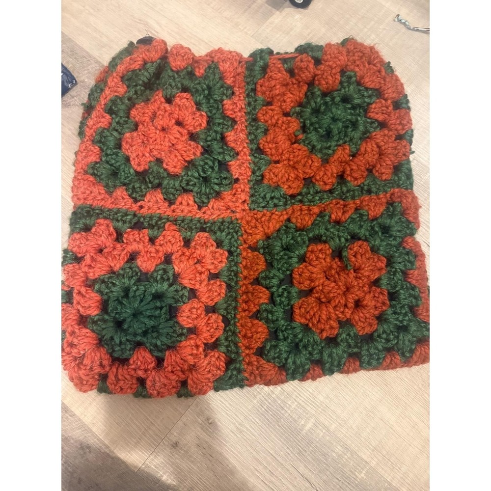 Handmade Lined Granny Square "Mega" Pouch / Market Tote