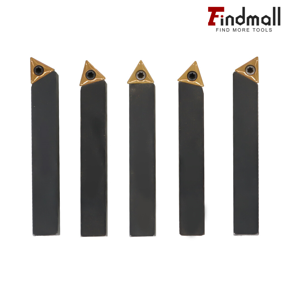 5Pcs 3/8" Carbide Indexable Turning Tool Lathe Tool Bit With Carbide Inserts