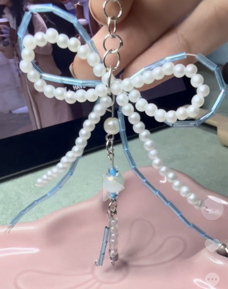 Baby Blue Bow key Chain