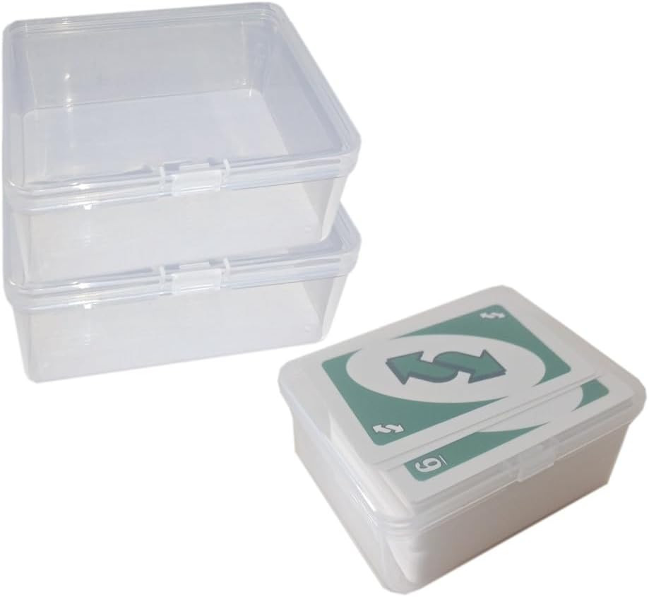 2PCS Plastic Game Card Storage Box, UNO Card Case, Playing Card Box, High Capaci