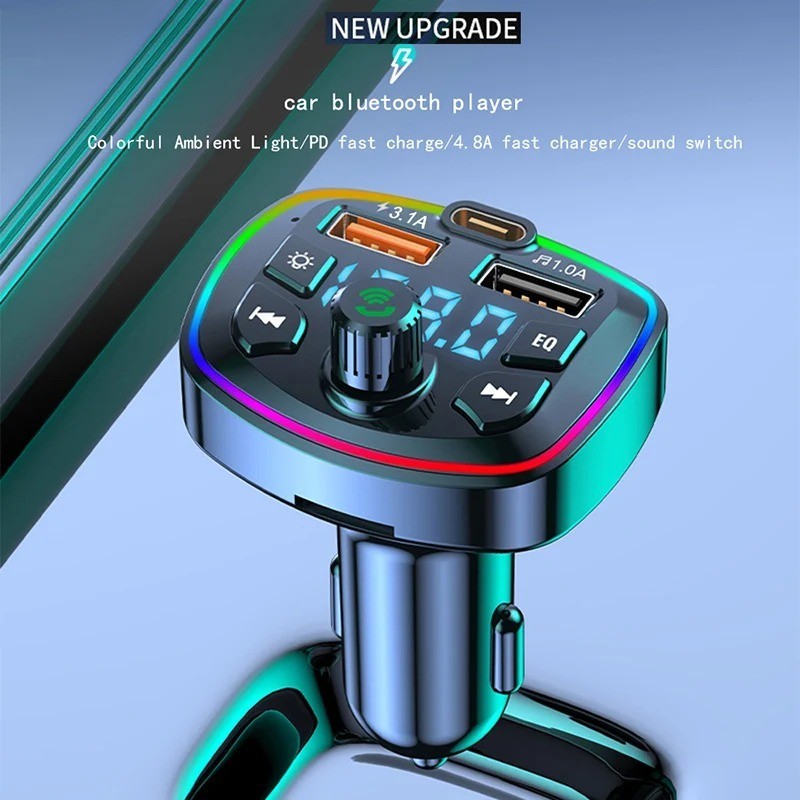Car Bluetooth 5.0 FM Transmitter MP3 Player Dual USB Charger