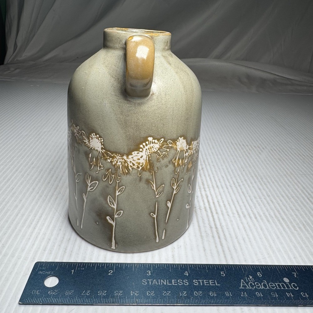 VTG 6” Pot With Leaf Wax Release Impressions Decorative