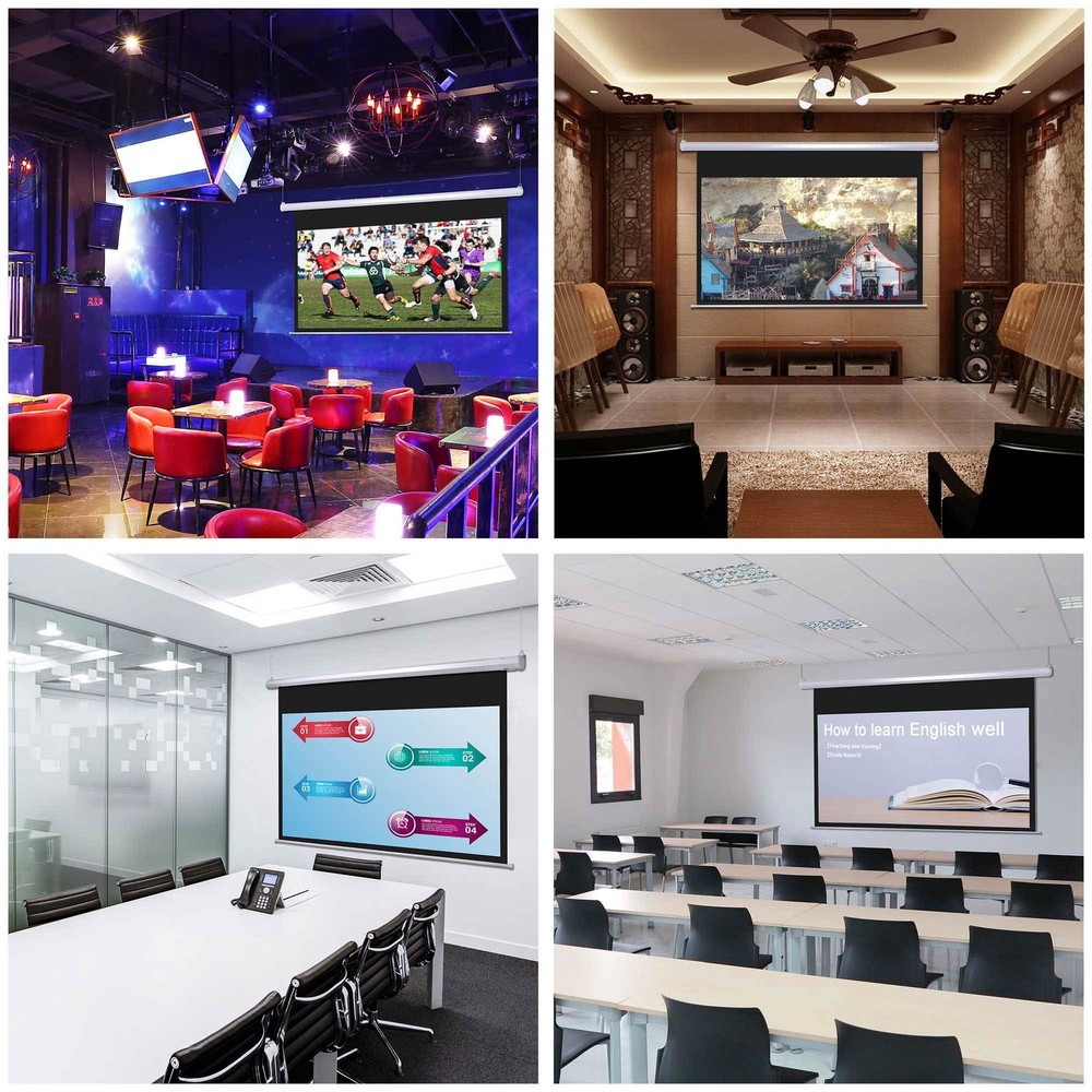 92" 16:9 Electric Auto Motorized Projector Screen Projection with Remote Control