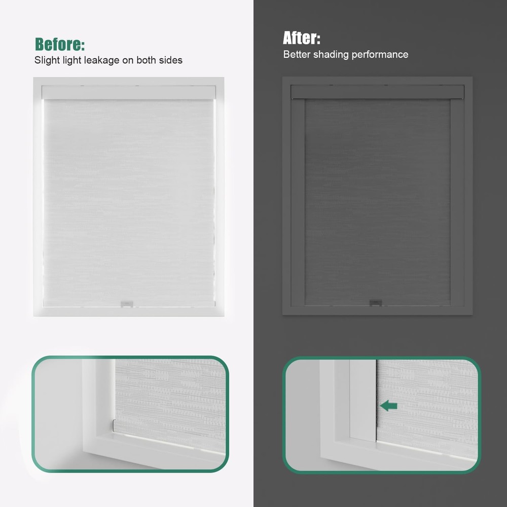Bliwans Light Blocking Strips for Window Shades and Blinds, 2PCS, White-2pcs