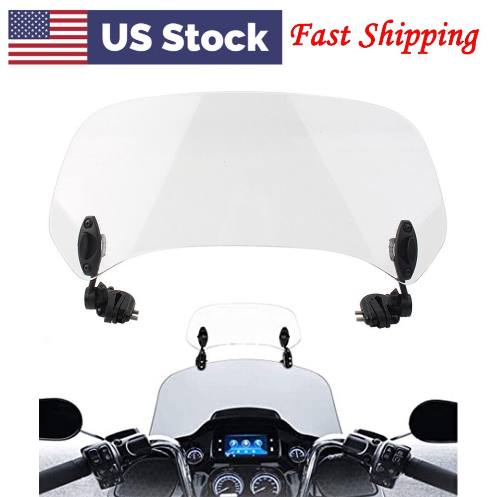Motorcycle Adjustable Clip On Windshield Screen Extension Spoiler Wind Deflector