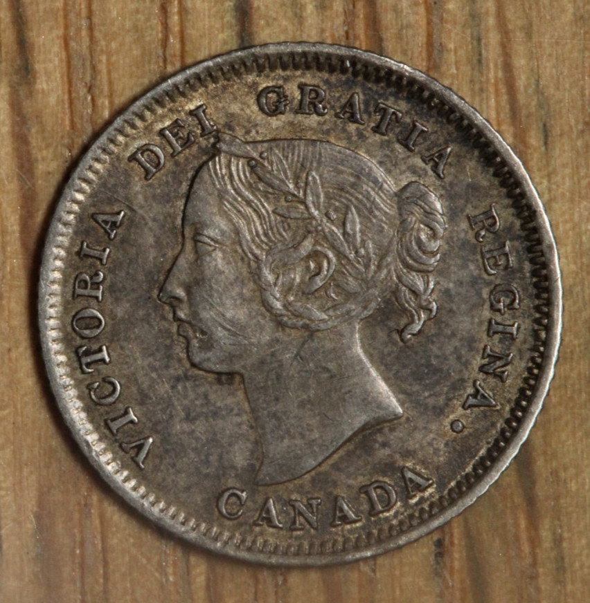 1882 H Canada 5 Cent - KM 2 - About Uncirculated dbkjA
