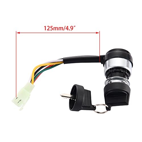 5 Wire Ignition Key Switch with Cap Replacement for 5 Wire Ignition Switch