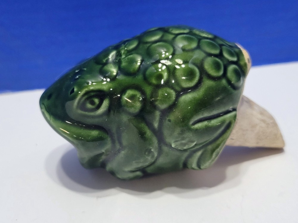 Vintage Green Frog Ceramic Plant Watering Spike