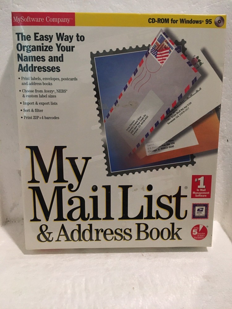 Mail List Software CD Windows 98 version - New Sealed