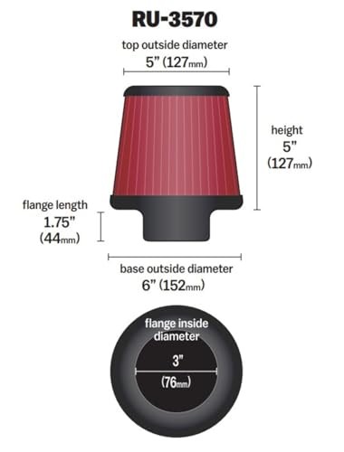 High-Flow Original Lifetime Universal Clamp-On Air Filter: High Performance,