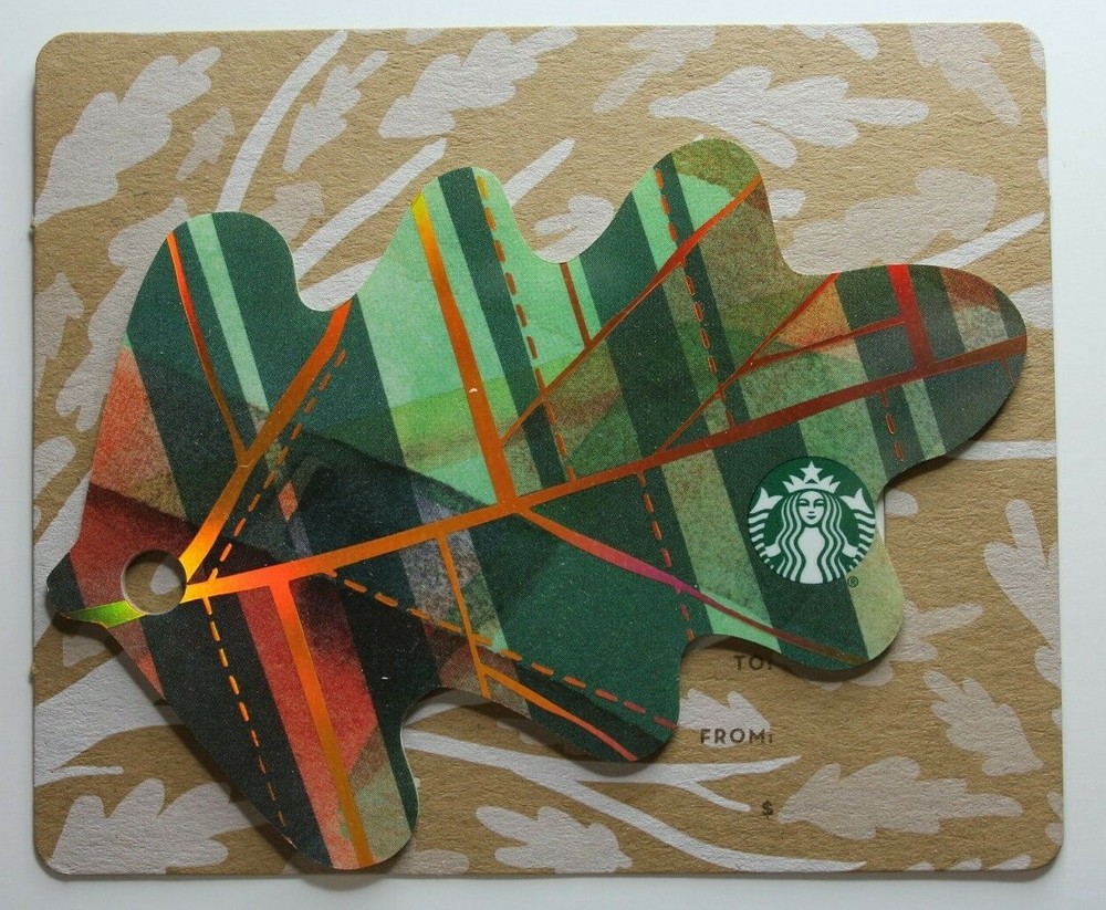 Starbucks Card 6126 - Fall Leaf Plaid - 2016
