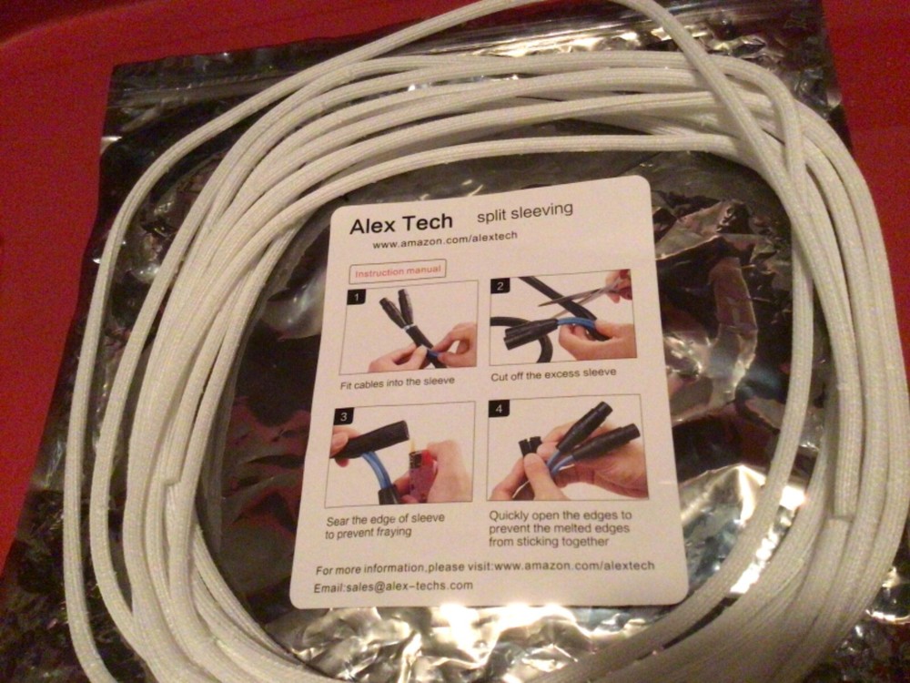 1/8” split Wire Cable Sleeving Sheathing Braided Loom Tubing 25’